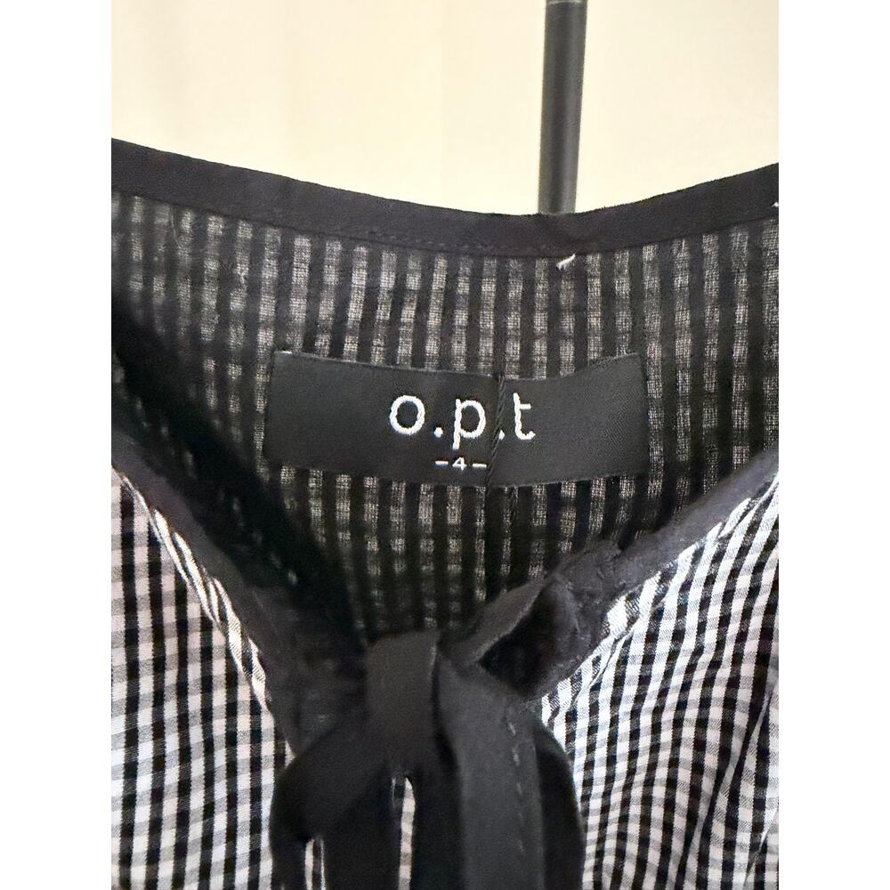 $160 New O.P.T Babette dress plaid black & white size 4 - Picture 7 of 10